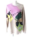 KENZO Logo Embroidered Crew Neck Knit Multicolor S - Autre Marque