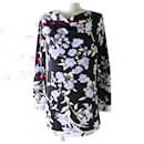 LEONARD FUCHSIA Women's Floral Print Long Sleeve Tunic - Autre Marque