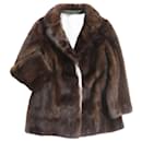 Mink Floral Embroidery Real Fur Short Coat - Autre Marque