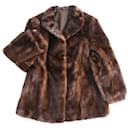 Mink Genuine Fur Coat Brown - Autre Marque