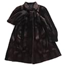 SAGA MINK Shared Mink Fur Coat Dark Brown - Autre Marque