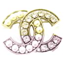Chanel Coco Mark Brooch Gold Plated Rhinestone - Autre Marque