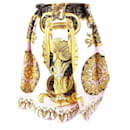 Jupe mini en soie Fendi Versace avec logo F baroque