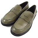 Tod's Leather Moccasins 92C Khaki