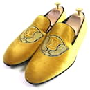 Louis Vuitton Velor Loafers Embroidered Slip-ons