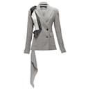 Monse wool cotton deconstructed draped asymmetric blazer jacket - Autre Marque