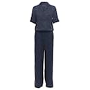 Cefinn Spencer camouge jacquard satin cropped wide jumpsuit - Autre Marque