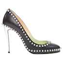 Christian Louboutin Dorispiky silver punk spike stud round pump