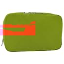 LOUIS VUITTON Bolsa de Maquiagem Damier Infini Laranja N23348 LV Auth 92529 - Louis Vuitton