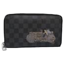 LOUIS VUITTON Damier Graphite Illustre Zippy Organizer Wallet N63002 Auth 89838 - Louis Vuitton