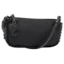 Christian Dior Trotter Canvas Shoulder Bag Silver Black Auth 92099