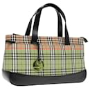 BURBERRY Nova Check Hand Bag Canvas Beige Auth 91568 - Burberry