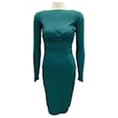 Chiara Boni La Petite Robe Green Ruched Long Sleeved Dress - Autre Marque
