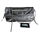 Balenciaga black and silver envelope bag