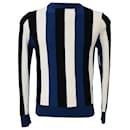 Sandro Striped Crew Neck Pullover in Blue Wool