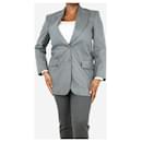 Grey padded-shoulder wool blazer - size UK 14 - Stella Mc Cartney
