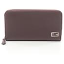 Fendi Bordeaux Leather Long Wallet