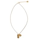 Versace La Greca-Tag Pendant Necklace in Gold Metal 