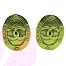 Chanel Coco Mark Oval Clip Earrings