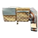 GG Monogram Web Double Pocket Belt Bag Blue - Gucci