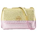 Kira Moto Small Shoulder Bag - Tory Burch - Leather - Gold