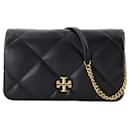 Kira Diamond Wallet On Chain - Tory Burch - Leather - Black