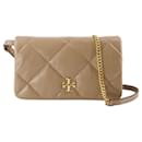 Kira Diamond Wallet On Chain - Tory Burch - Leather - Beige