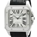 Cartier Santos 100 LM Custom Diamond Steel Men's Watch