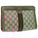 GUCCI GG Supreme Web Sherry Line Clutch Bag PVC Beige 89 01 001 Auth th5344 - Gucci