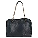 Chanel Dark Blue Matelassé Shoulder Bag