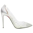 Christian Louboutin Degrastrass clear PVC silver strass bridal pump