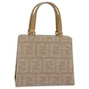 FENDI Zucca Canvas Hand Bag Beige Gold Auth 93833A - Fendi