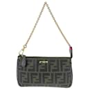 Fendi Leather Zucca Pattern Brown Pink Gold Handbag