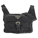 Prada Nylon Tessuto Logo Plate Messenger Bag