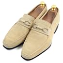 CORTHAY Square Toe Moccasins Loafers Beige 6.5 - Autre Marque
