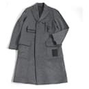 Louis Vuitton Wool Coat Gray 46 Multi-pocket