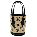 Bolsa Bucket Nano Louis Vuitton Bege Preto