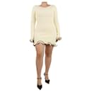 Cream lettuce-hem mini dress - size L - Autre Marque