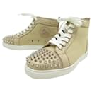 NINE CHRISTIAN LOUBOUTIN SHOES LOU SPIKE 38 CANVAS LEATHER SNEAKER - Christian Louboutin