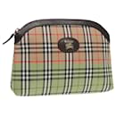 Burberrys Nova Check Pouch Canvas Leather Beige Brown Auth bs18808 - Autre Marque