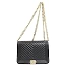 Chanel Boy Long Caviar Skin Chain Wallet