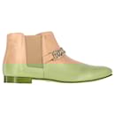 Tod's Chain Detail Ankle Boots in Brown Leather