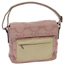 GUCCI GG Canvas Shoulder Bag Pink Silver Auth 95908 - Gucci