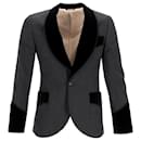 Dolce & Gabbana Shawl Collar Single-Breasted Blazer in Grey Wool