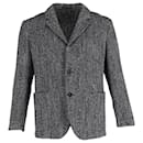 Mr. P. Unstructured Herringbone Mélange Single-Breasted Blazer in Grey Wool - Autre Marque