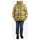 Yellow leopard print hooded puffer jacket - size UK 12 - Autre Marque