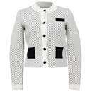 Christian Dior Knitted Button-Down Jacket in White and Black Cotton