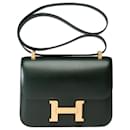 HERMES Constance Bag in Green Leather - 102189 - Hermès