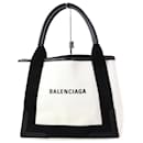 Balenciaga Small Cabas Cotton Canvas Calfskin Handbag