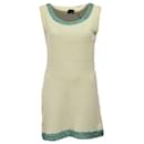 Robe mini sans manches en coton jaune tricoté Fendi